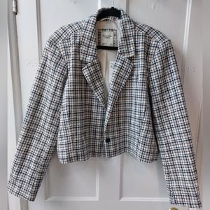 Abercrombie & Fitch Cropped Tweed Blazer, Size XL, New with Tags